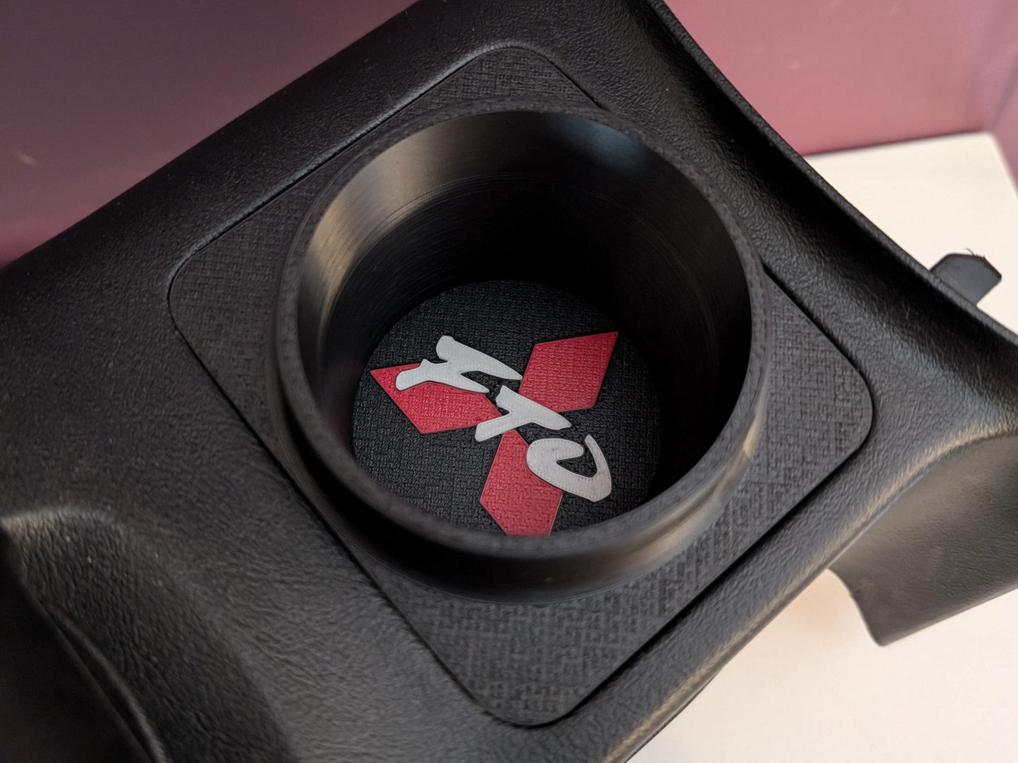 Drop-in cup holder upgrade for Mitsubishi FTO interior