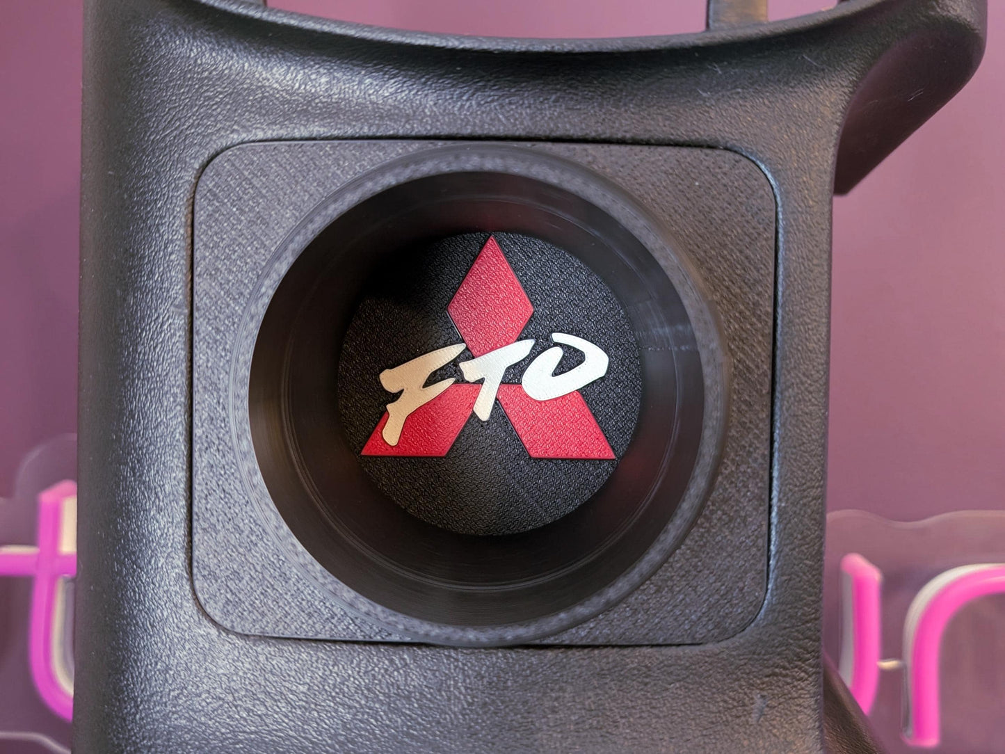 Drop-in cup holder upgrade for Mitsubishi FTO interior